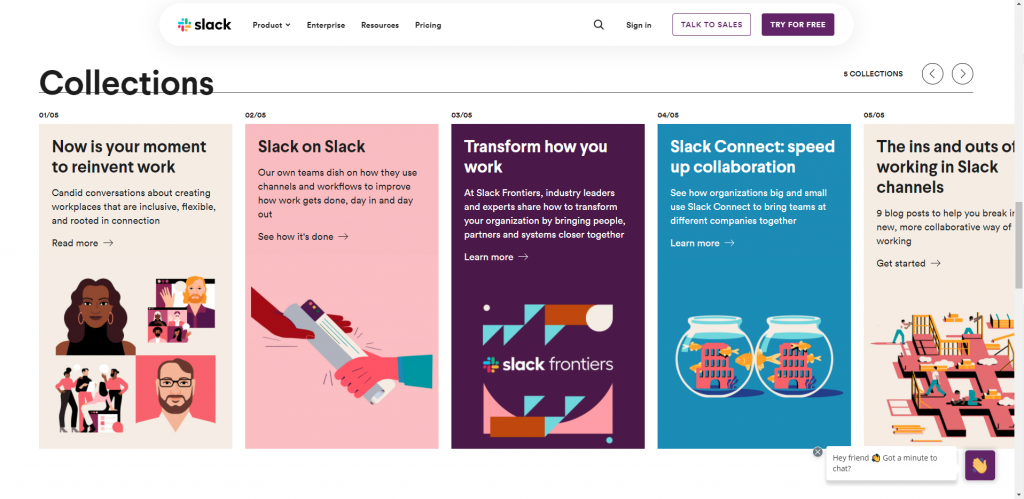 Screenshot of Slack